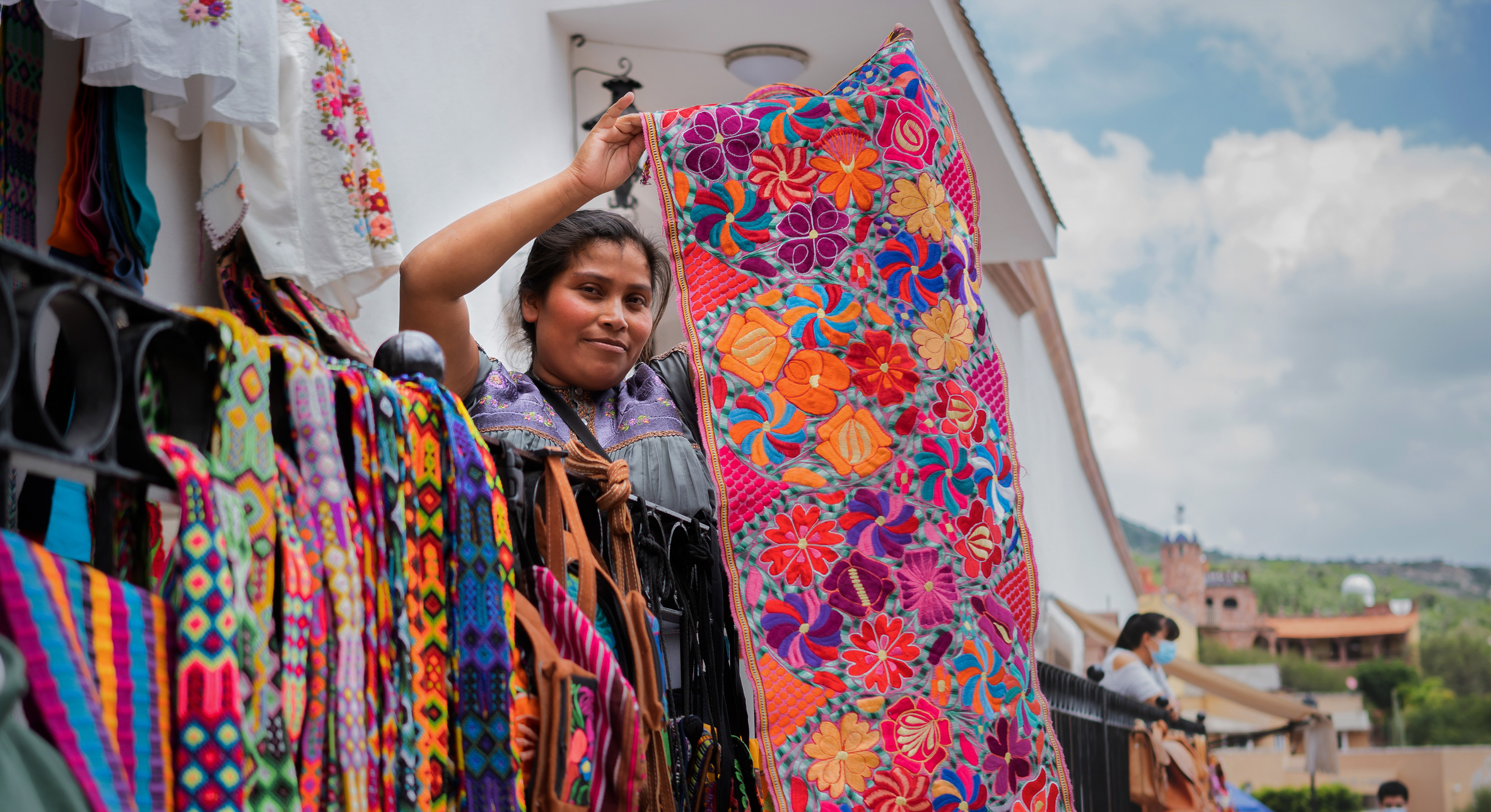 Mexican artisan looking at the camera